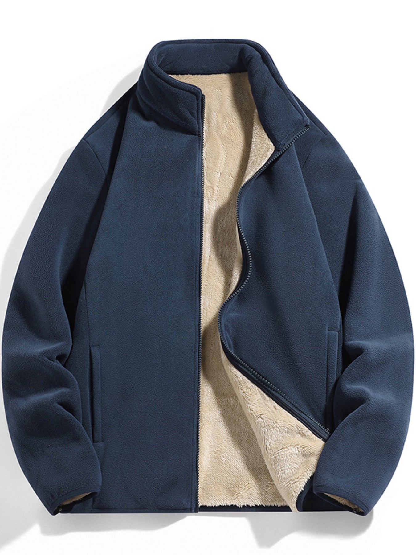 Men's Plus Size Fleece Lined Zip-Up Top